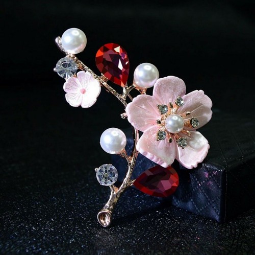 Spilla gioiello fiore - , bianco