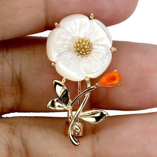 Spilla fiore con opale fiamma - fiore,