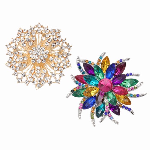 Per rhinestone spilla - per, fiore