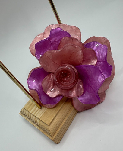 Spilla fiore rosa viola - , in