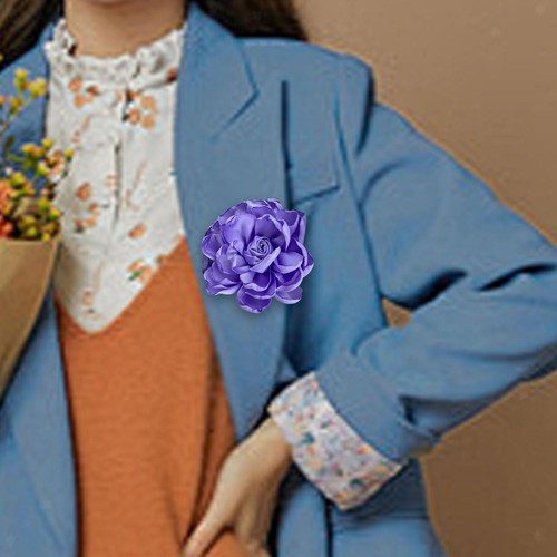Spilla fiore tessuto - in,