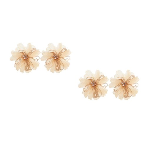 Spilla fiore tessuto - , dorato