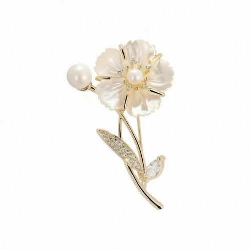 Spilla fiore dorato - a,