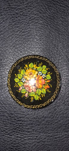 Spilla rotonda floreale - spilla,