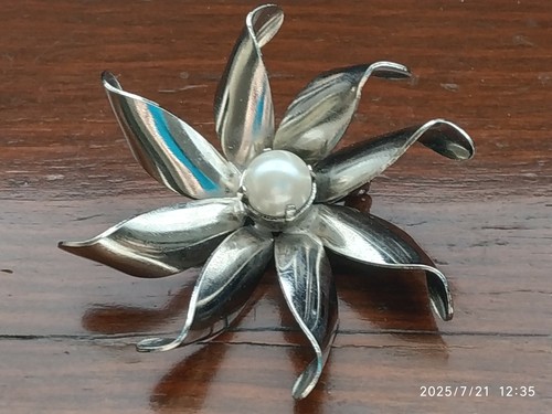 Spilla fiore metallo - spilla,