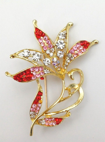 Spilla fiore con brillanti - spilla,